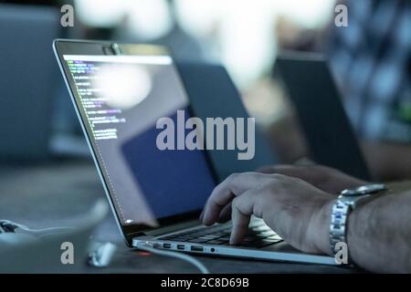 Business People Planning Strategy and Creating A Business Plan or Progress Report for Work Stock Photo