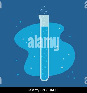 Vector illustration of test tube. Chemistry laboratory glassware. Back to school element. Vector illustration of science equipment Stock Vector