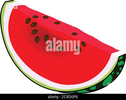 A vector illustration of a slice of Watermelon Stock Vector