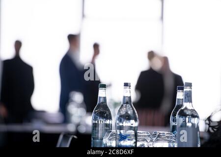 Business People Planning Strategy and Creating A Business Plan or Progress Report for Work Stock Photo