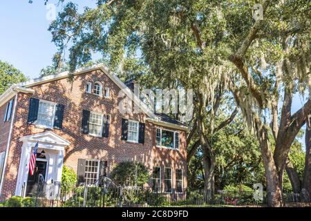 Jacksonville Florida,Avondale,historic neighborhood,house home houses homes residence,house home houses homes residence red brick,Colonial Revi Stock Photo