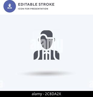Bullfighter icon vector, filled flat sign, solid pictogram isolated on white, logo illustration. Bullfighter icon for presentation. Stock Vector