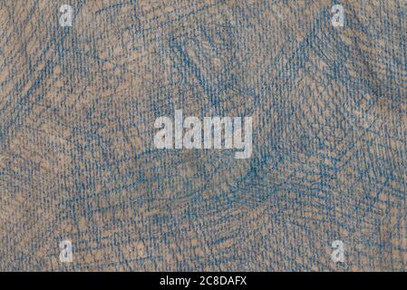 blue color crayon drawing on recycled paper background texture Stock Photo
