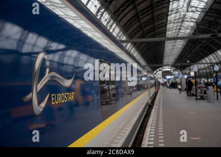 Eurostar High-speed Train On Arrival At Cologne Main Station 