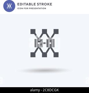 Data Complexity icon vector, filled flat sign, solid pictogram isolated on white, logo illustration. Data Complexity icon for presentation. Stock Vector