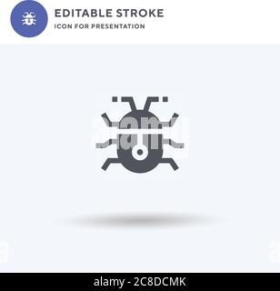 Beetle Robot icon vector, filled flat sign, solid pictogram isolated on white, logo illustration. Beetle Robot icon for presentation. Stock Vector