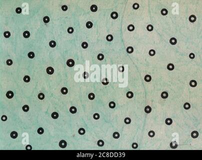 Minimalistic sketch pattern with doodle rings on the blue backdrop. Hand drawn background texture. Naive art style. Raster illustration. Stock Photo