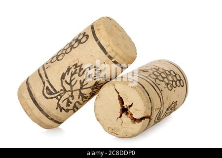 corks from wine bottles isolated on white Stock Photo