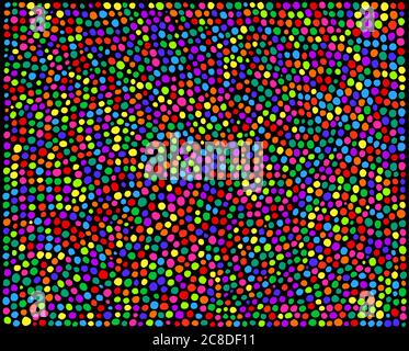 Little circles texture. Multicolor bright doodle abstract background art. Color hand drawn pattern. Vector illustration. Stock Vector