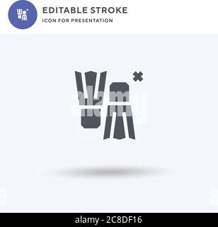 No Fins icon vector, filled flat sign, solid pictogram isolated on white, logo illustration. No Fins icon for presentation. Stock Vector