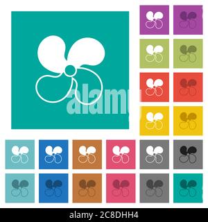 Car fan level 2 multi colored flat icons on plain square backgrounds. Included white and darker icon variations for hover or active effects. Stock Vector