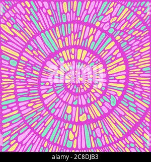 Ammonite shell spiral pattern. Colorful psychedelic folk festival poster and flyer design. Pastel goth colors. Shell texture. Abstract galactic. Ornam Stock Vector