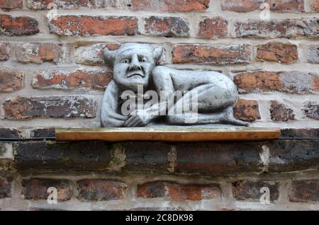 The Pied Bull imp scupture by Eoghan Bridge in Chester Stock Photo