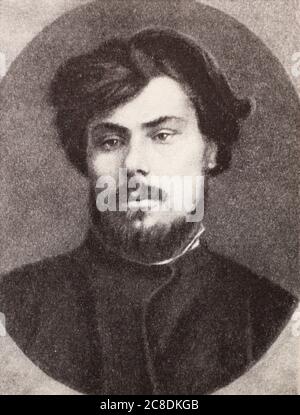 Pyotr Alexeyevich Alexeyev. Photo of 1870-s. Pyotr Alexeyev (1849-1891) was a Russian revolutionary, one of the first factory workers to join the revolutionary underground, whose speech at his trial was distributed in thousands of copies. Stock Photo