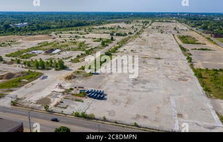 Flint, Michigan - The site of the former Buick City auto assembly complex, at one time the largest auto plant in the world. The plant closed in 1999 a Stock Photo