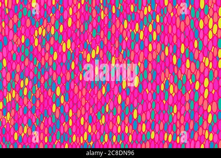 Neon vibrant doodle simple pattern. Pink, blue, yellow circles. Ornament with abstract circle elements. Acid colors sketch texture. Vector illustratio Stock Vector