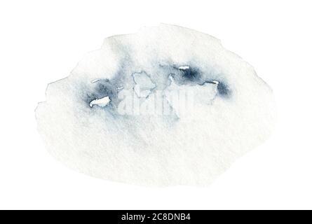 Blue watercolor background. Splash abstract shape drawing. Stock Photo