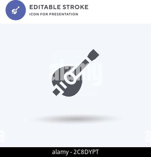 Mandolin icon vector, filled flat sign, solid pictogram isolated on white, logo illustration. Mandolin icon for presentation. Stock Vector