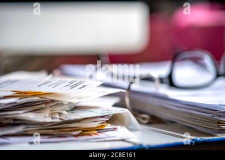 Binder with various receipts and documents Stock Photo