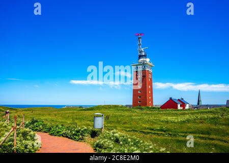 Germany, Schleswig-Holstein, Heligoland Lighthouse on sunny day Stock Photo