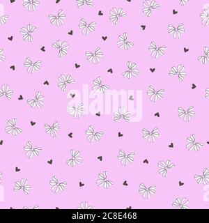 Light Pink Bows Seamless Pattern Stock Vector (Royalty Free