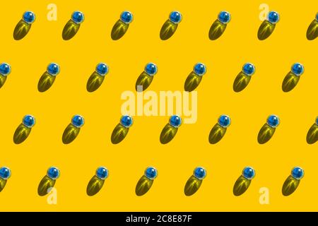 Download Full Frame Shot Of Blue And Yellow Capsules Stock Photo Alamy PSD Mockup Templates