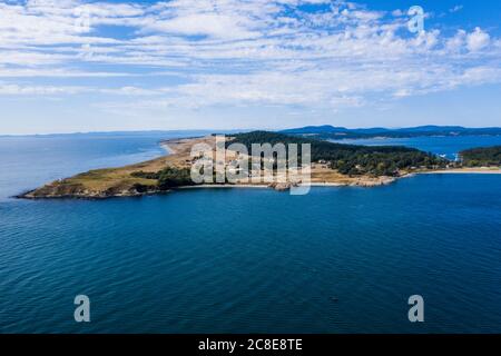 USA, Washington, San Juan Island, Aerial view of island coastline Stock Photo