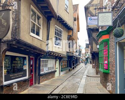 'The Shambles' medieval street, Newgate, York, North Yorkshire, England, United Kingdom Stock Photo