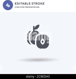 Plum icon vector, filled flat sign, solid pictogram isolated on white, logo illustration. Plum icon for presentation. Stock Vector