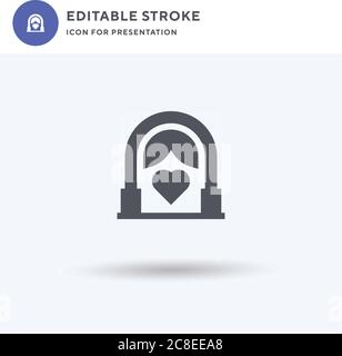 Wedding Arch icon vector, filled flat sign, solid pictogram isolated on white, logo illustration. Wedding Arch icon for presentation. Stock Vector