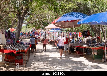 Handicraft market selling traditional mexican goods at Chichen Itza Stock Photo