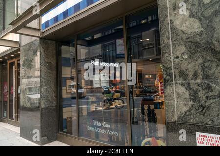 New York, NY July 23, 2020: View Of Bath Body Works Store In Manhattan,  Company Announced That Many Stores Will Be Closed Because Of Covid-19  Pandemic Stock Photo Alamy