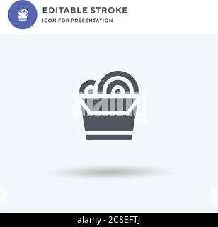 Noodles icon vector, filled flat sign, solid pictogram isolated on white, logo illustration. Noodles icon for presentation. Stock Vector