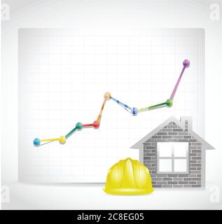 Real estate construction business graph illustration design over a white background Stock Vector