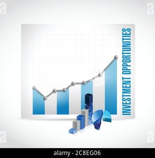 Business investment opportunities graphs and charts, illustration design over a white background Stock Vector