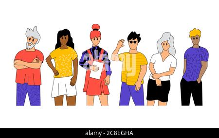 Team of working professional characters.Team building, People characters vector illustration. Stock Vector