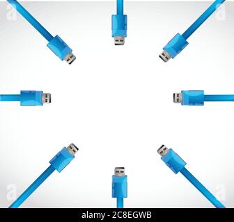 Connection cables. illustration design over a white background Stock Vector