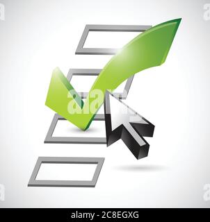 Check mark check list and cursor. illustration design over a white background Stock Vector