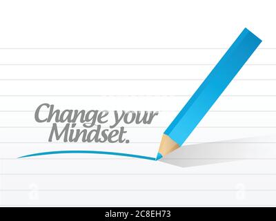 Change your mindset message illustration design over a white background Stock Vector