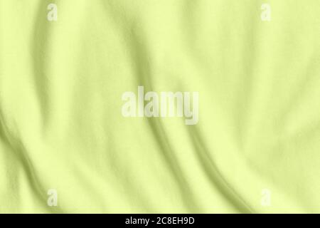 Texture and background of crumpled light green color fabric. Stock Photo