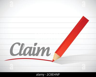 Claim message written over a paper background Stock Vector