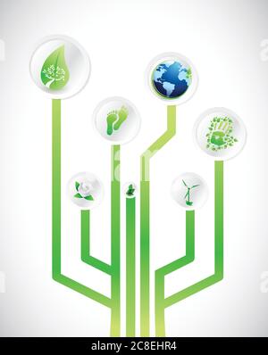 Eco friendly diagram illustration design over a white background Stock Vector