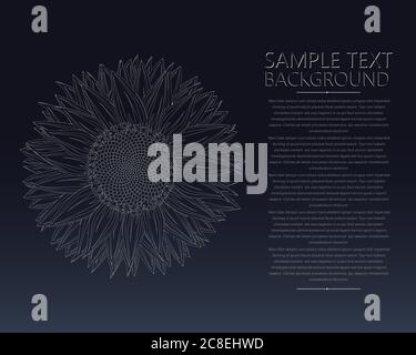 Sunflower vector template text card Stock Vector