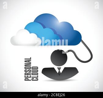 Personal business cloud illustration design over a white background Stock Vector