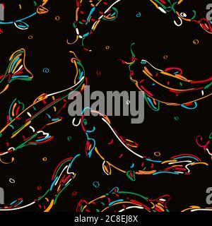 Stylized koi fish background patternin colors, vector illustration Stock Vector