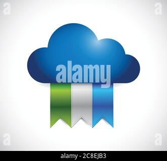 Cloud and color banners. illustration design over a white background Stock Vector