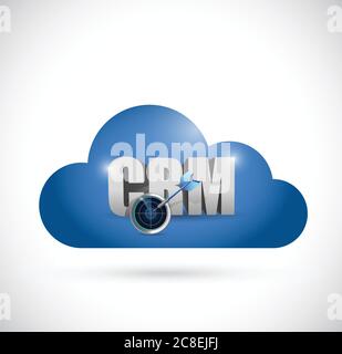 Cloud computing crm sign illustration design over a white background Stock Vector