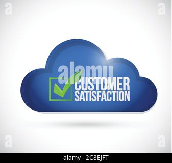 Cloud computing customer support check mark illustration design over a white background Stock Vector