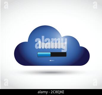 Downloading information from the cloud. illustration design over a white background Stock Vector