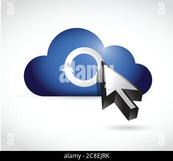 Cloud computing and cycle cursor illustration design over a white background Stock Vector